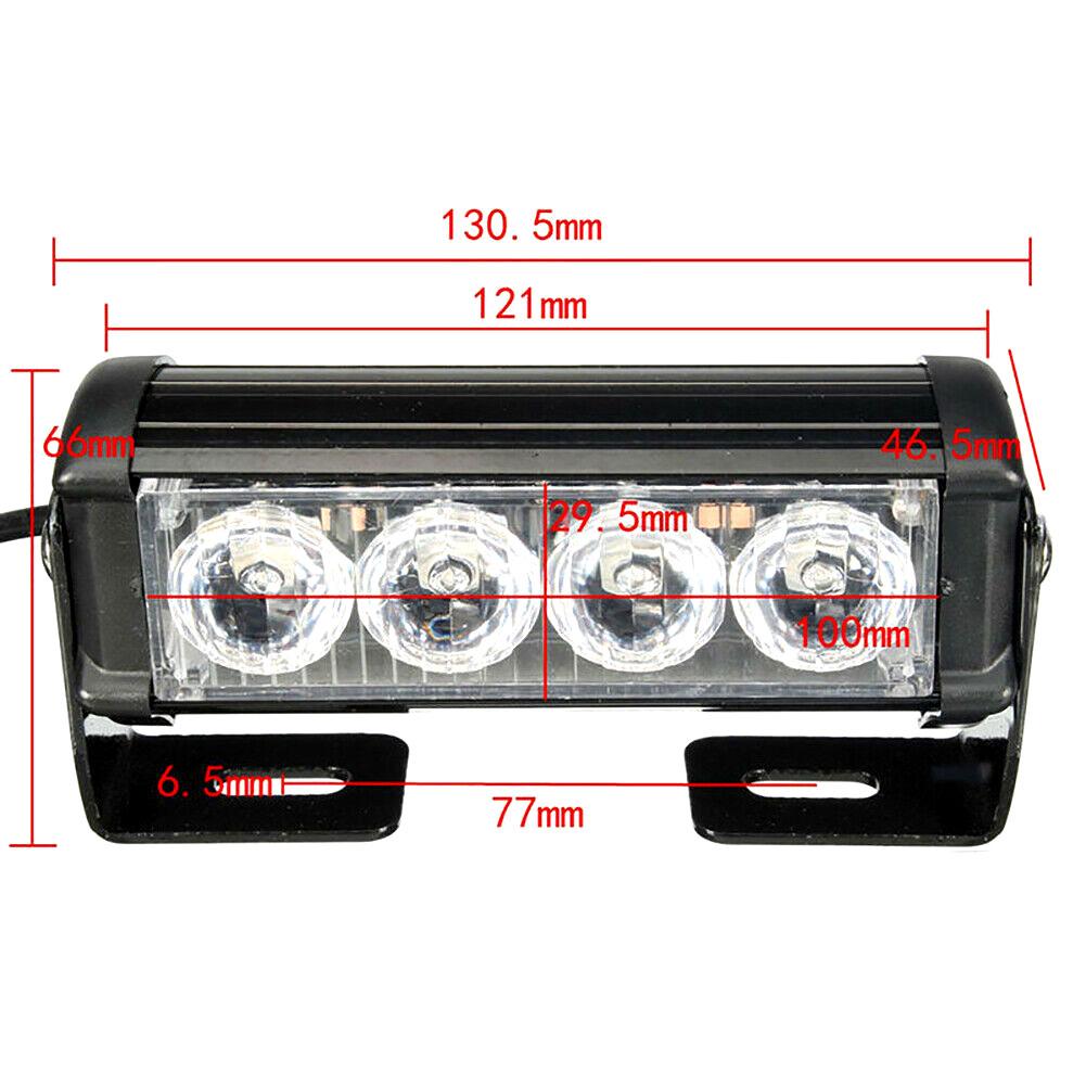 KNMASTER Knmaster Kırmızı Çakarlı Yatay 4lü Led Takım