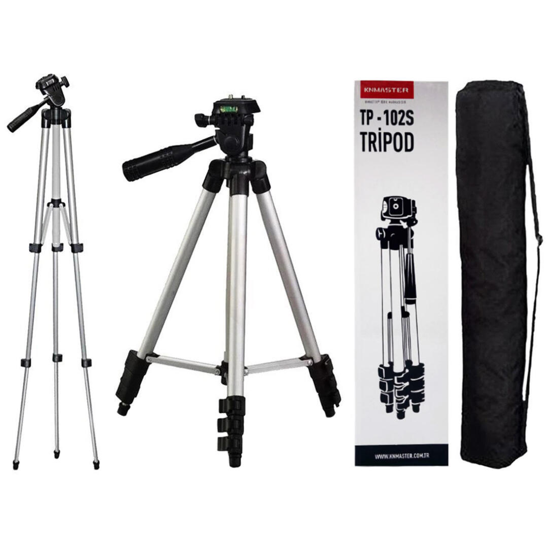 KNMASTER Knmaster Tripod Telefon ve Kamera Uyumlu + ÇANTA + SU TERAZİSİ + ADAPTÖR 105cm TP-105S