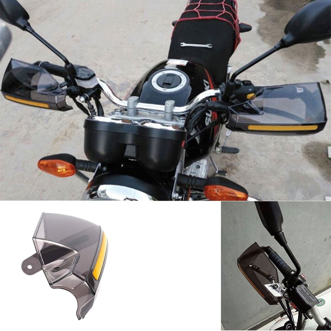 Evrensel Motosiklet Elcik Koruma Takımı Şeffaf Kare
