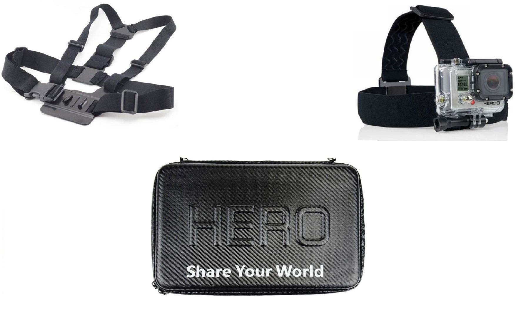 KNMASTER GoPro 3 Parça Medium Aksesuar Seti