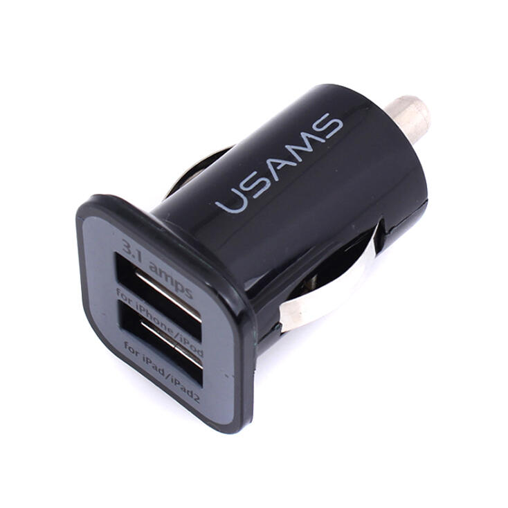 Usams Çift Usb Çakmaklık Şarj Adaptörü Siyah