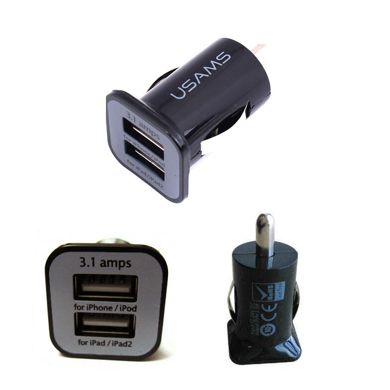 Usams Çift Usb Çakmaklık Şarj Adaptörü Siyah