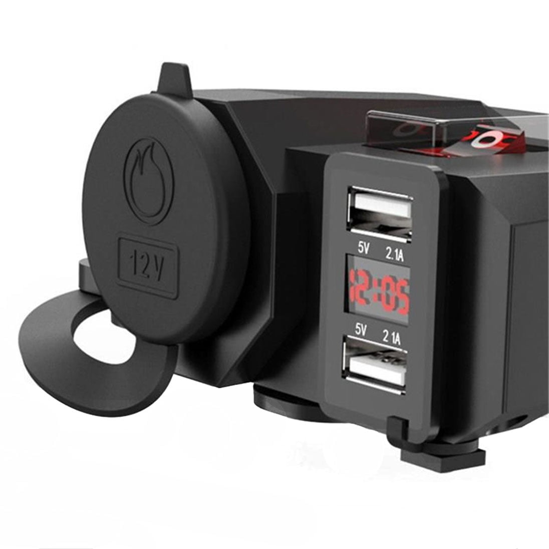 KNMASTER Knmaster USB-310V Dijital Voltmetre Göstergeli Çift Usb Şarj Soketi / Çakmaklık