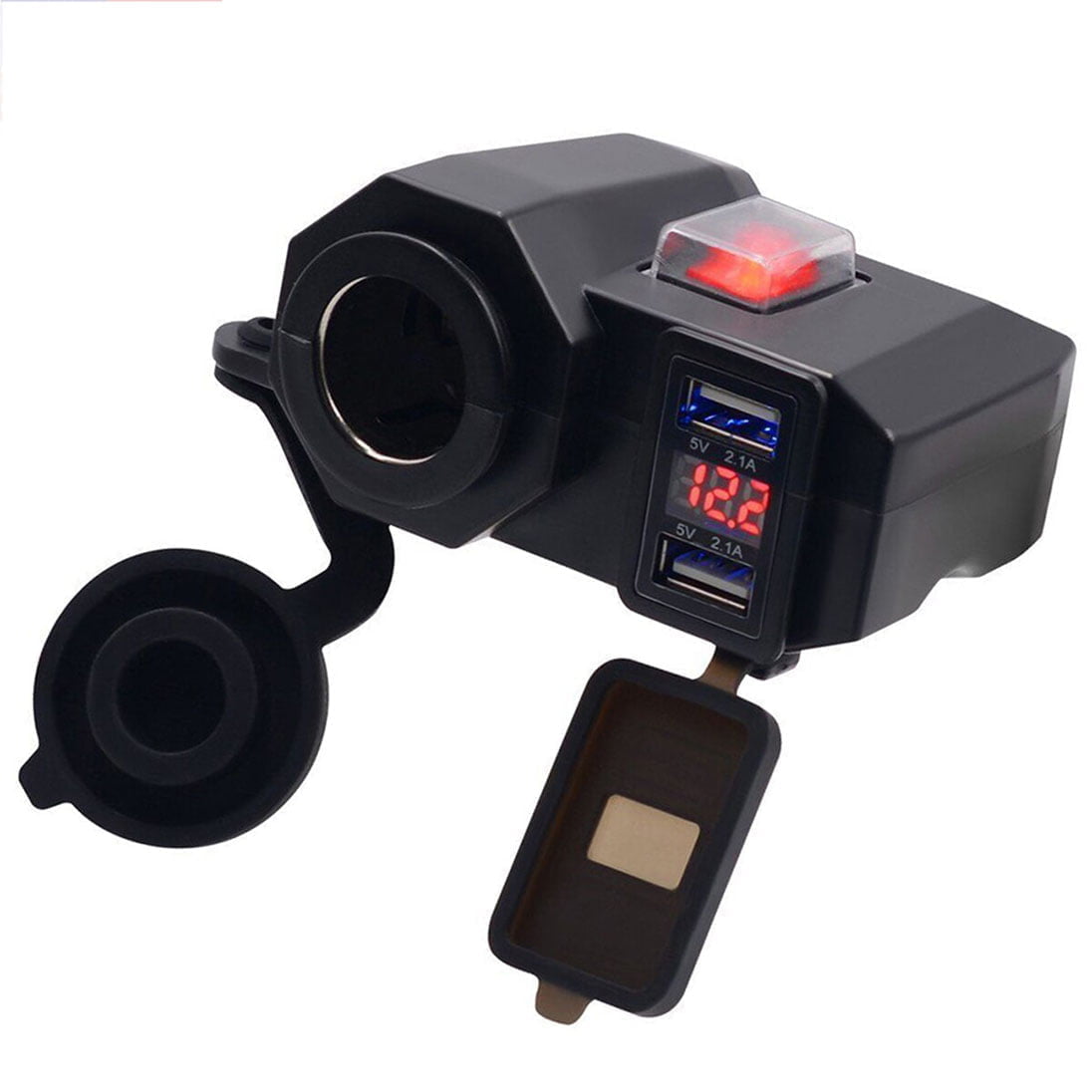 KNMASTER Knmaster USB-310V Dijital Voltmetre Göstergeli Çift Usb Şarj Soketi / Çakmaklık