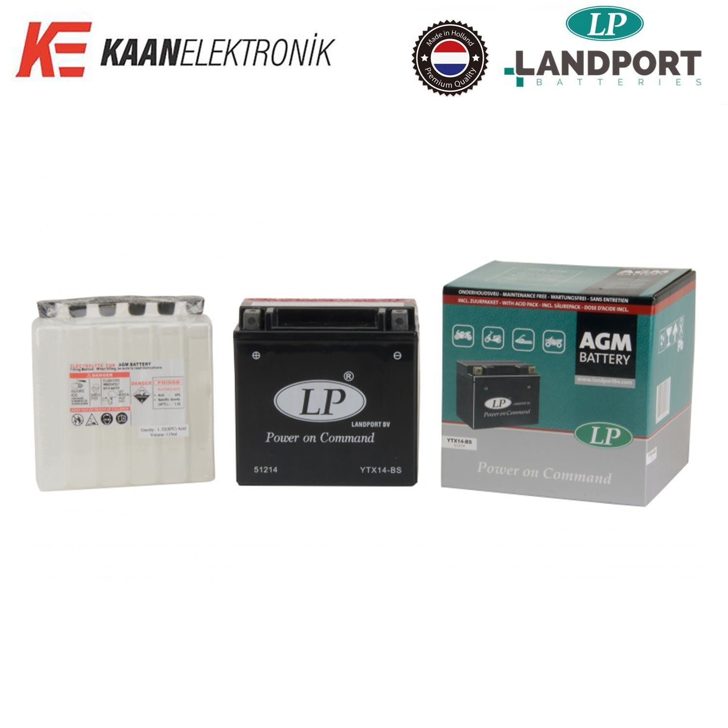 Landport LP YTX14-BS Motosiklet Aküsü