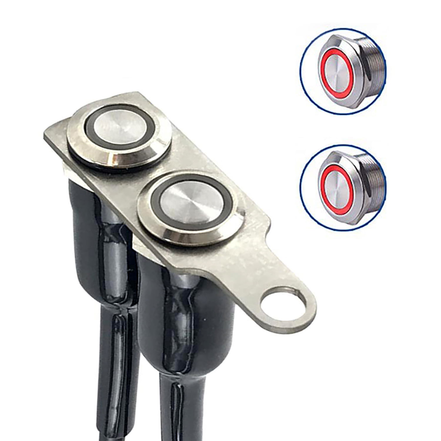 KNMASTER Knmaster B210 Motosiklet Sis Farı İkili Aç Kapa Butonu Kırmızı Ledli