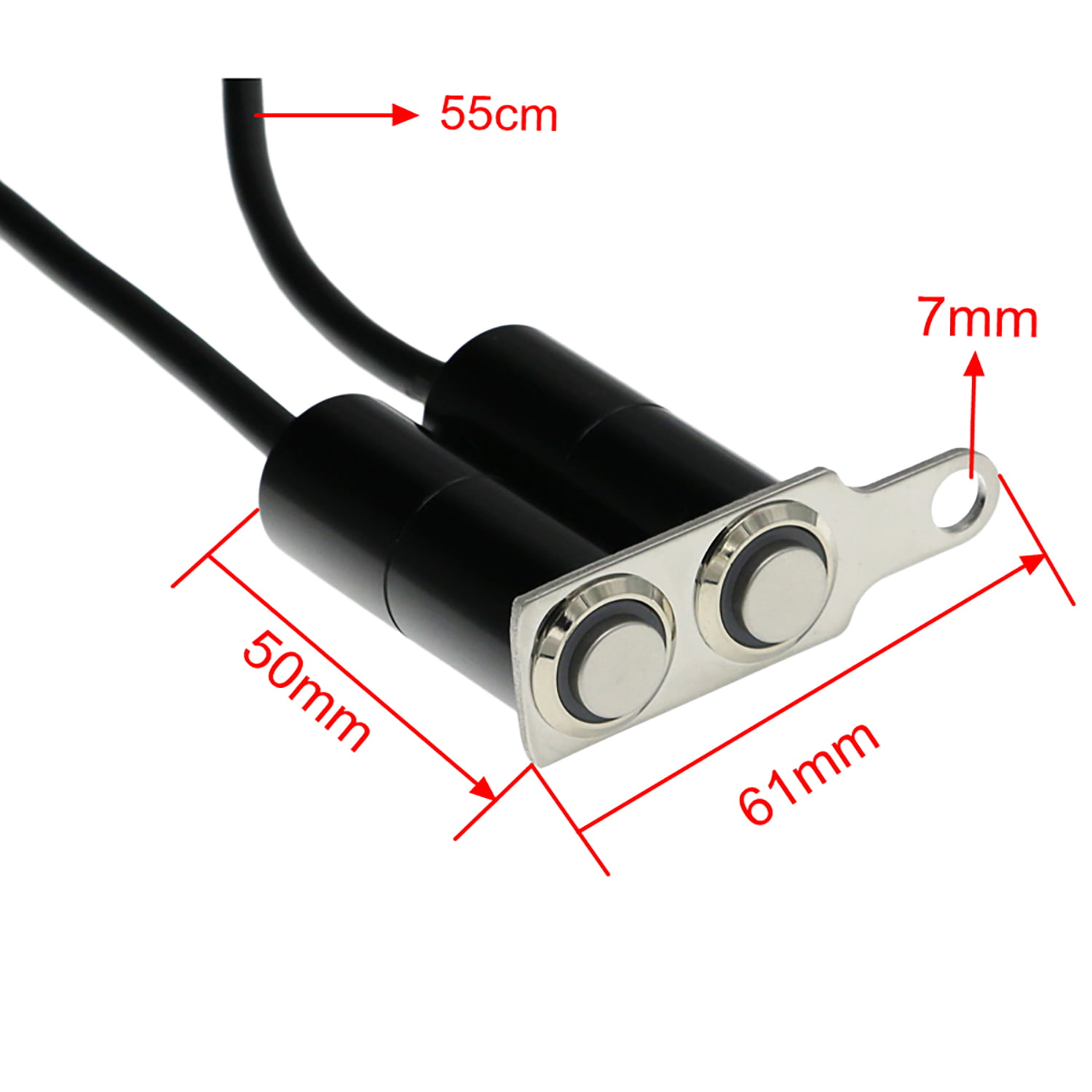 KNMASTER Knmaster B210 Motosiklet Sis Farı İkili Aç Kapa Butonu Kırmızı Ledli