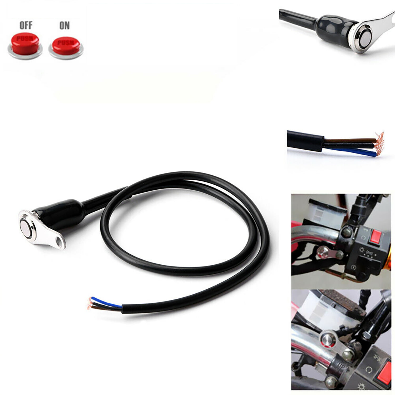 KNMASTER Knmaster B150 Motosiklet Sis Farı Aç Kapa Butonu Kırmızı Ledli