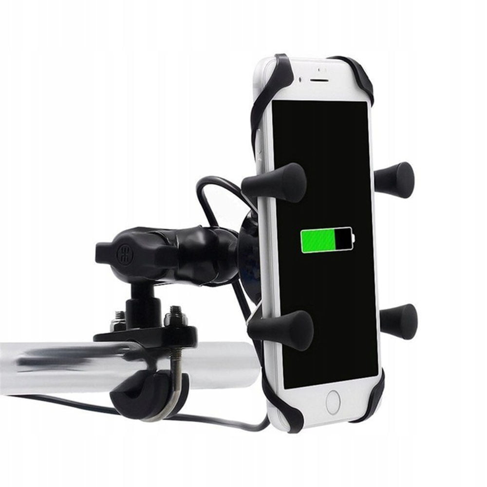 KNMASTER Knmaster X Serisi Motosiklet Bisiklet Telefon Tutucu – Ayna ve Gidon Bağlantılı – Usb Girişli – Metal Alaşım