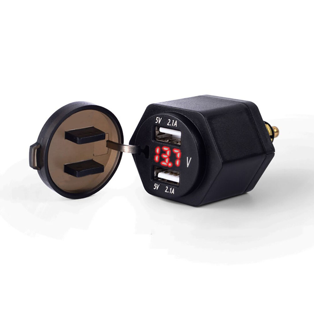 KNMASTER Knmaster USB-D300V Voltaj Göstergeli Çift Usbli Din Soketi