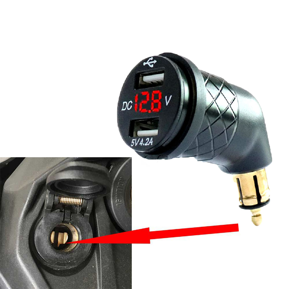 KNMASTER Knmaster USB-D200LV Voltaj Göstergeli Çift Usbli Din Soketi