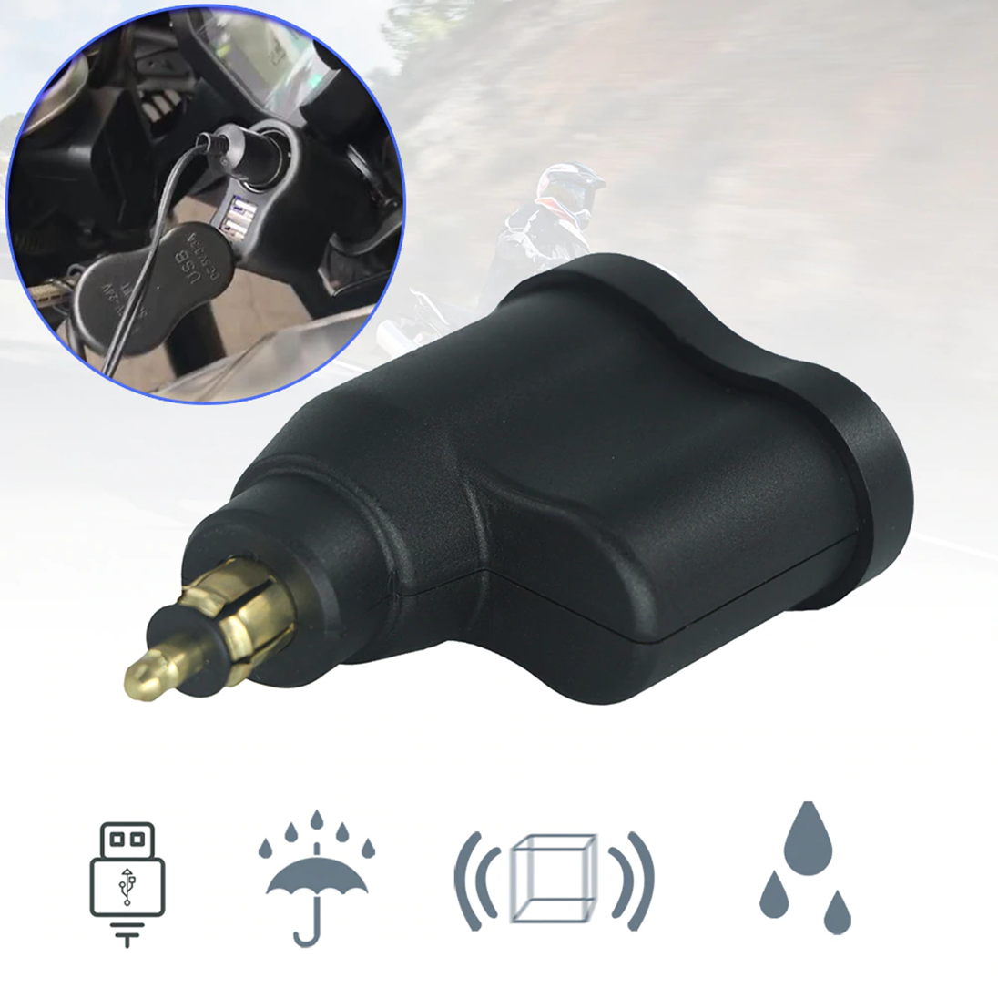 KNMASTER Knmaster USB-D500 Çift Usbli Çakmaklıklı Din Soketi