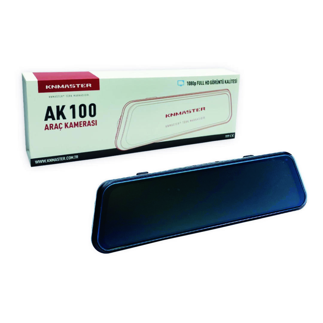 KNMASTER Knmaster Araç Kamerası AK-100 Ön Arka Kameralı 1080p Dokunmatik 10inç Yol Kayıt