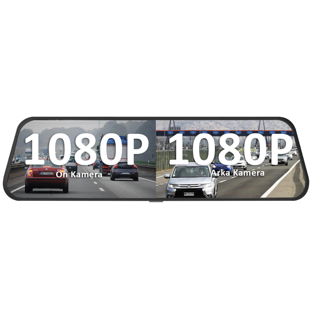 KNMASTER Knmaster Araç Kamerası AK-100 Ön Arka Kameralı 1080p Dokunmatik 10inç Yol Kayıt
