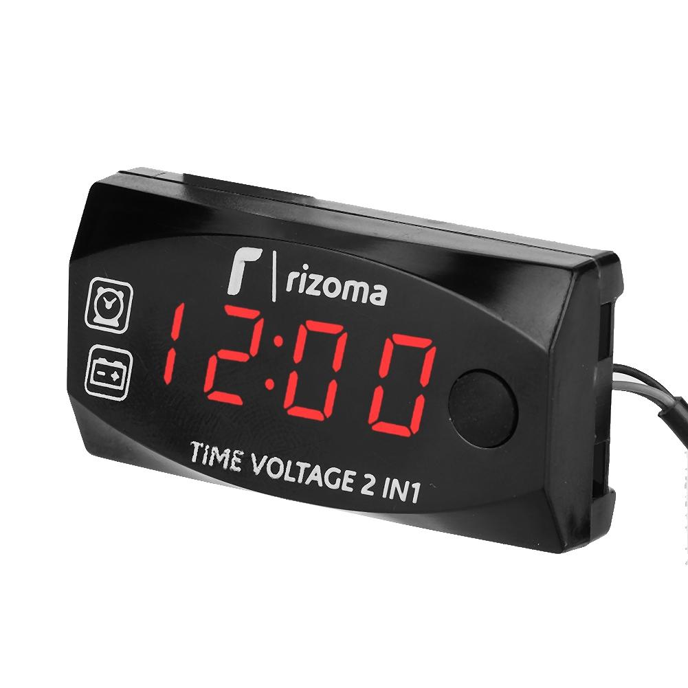 Rizoma Voltaj ve Saat Göstergeli Dijital Voltmetre Kırmızı Led