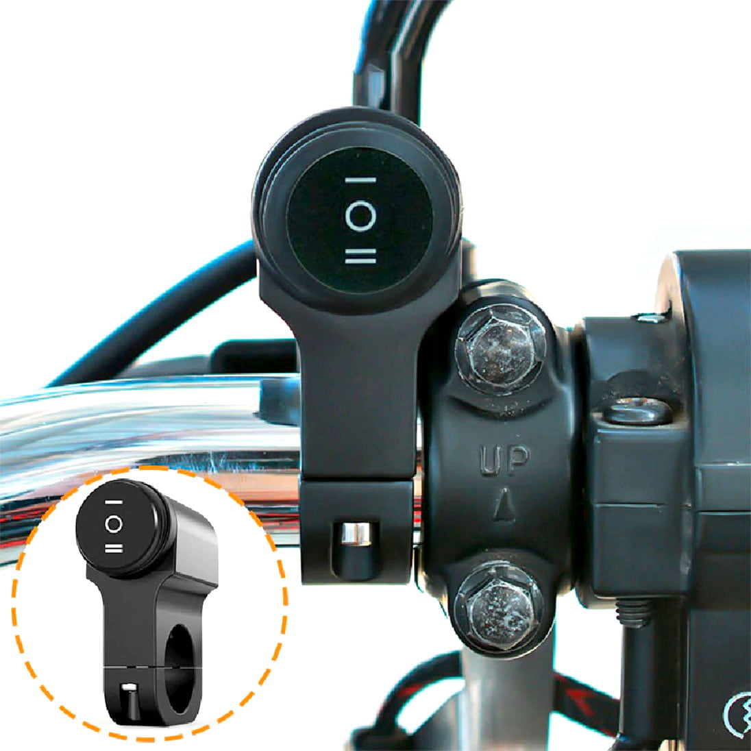 KNMASTER Knmaster B410 Gidon Bağlantılı Çift Fonksiyonlu Motosiklet Aç Kapa Butonu