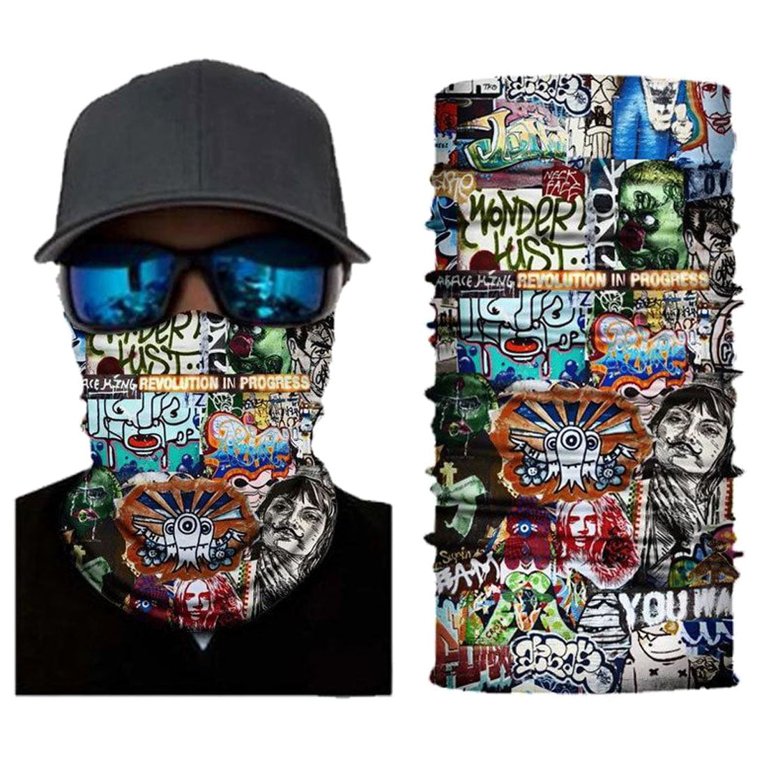 KNMASTER Knmaster Blue Graffiti Buff Bandana Boyunluk Maske TÜRK MARKASI