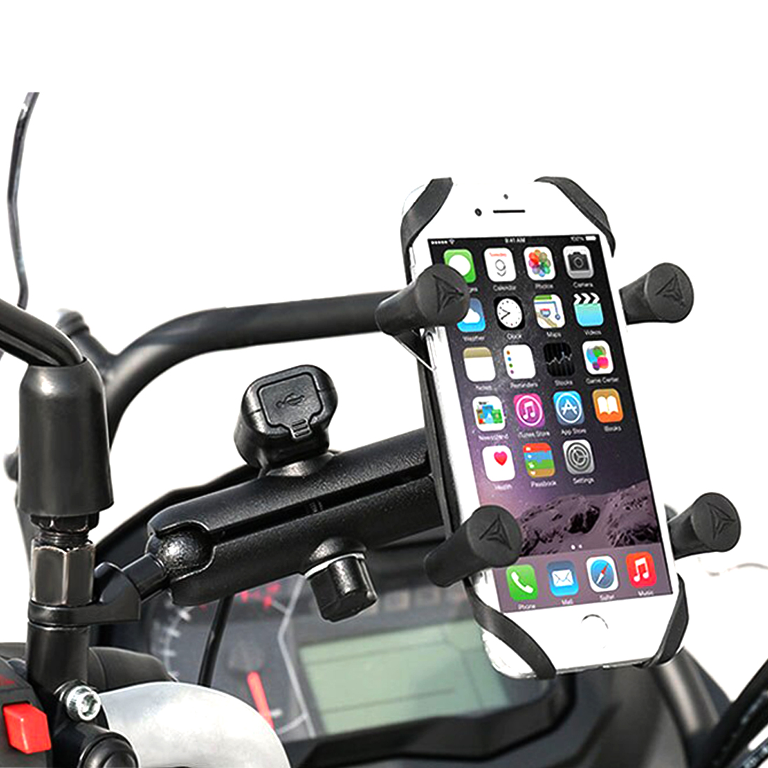 Motowolf Usb Şarj Soketli Ayna Bağlantılı Telefon Tutucu