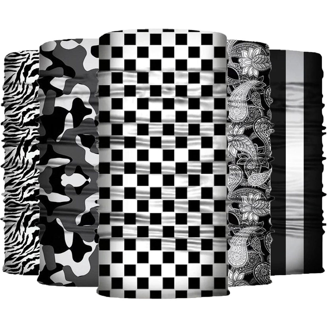 KNMASTER Knmaster Black White 5’li Paket Buff Bandana TÜRK MARKASI