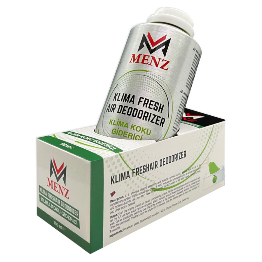 Menz Araç İçi Klima Koku Giderici Quick Fresh Tazeleme Spreyi 150ml Koku Bombası Elma Aromalı