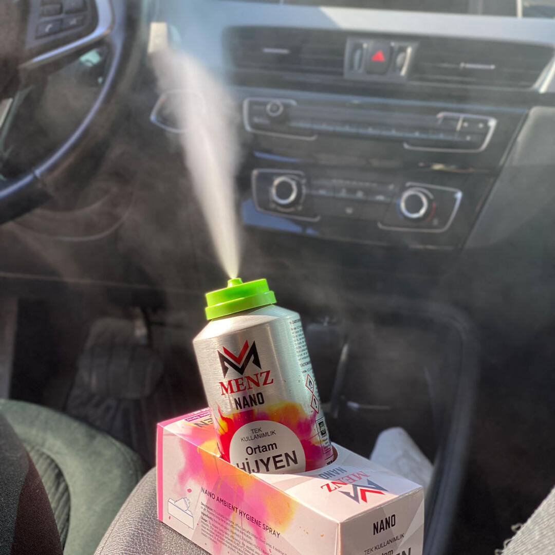 Menz Araç İçi Klima Koku Giderici Nano Gümüş Quick Fresh Tazeleme Spreyi Koku Bombası 150ml
