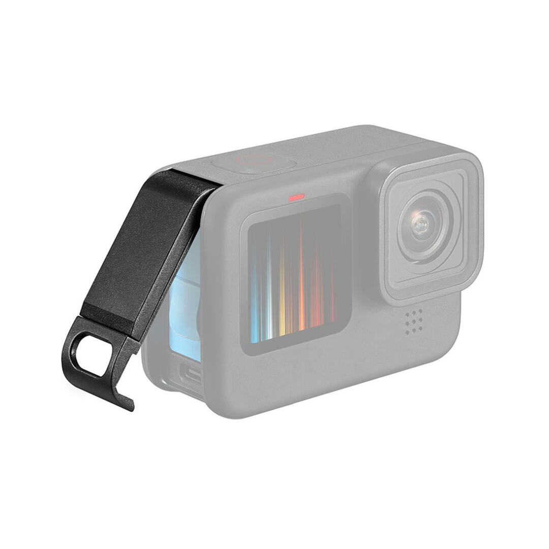 KNMASTER Gopro Hero 9 / 10 / 11 / 12 / 13 Black Uyumlu Kablo Girişli Pil Kapağı