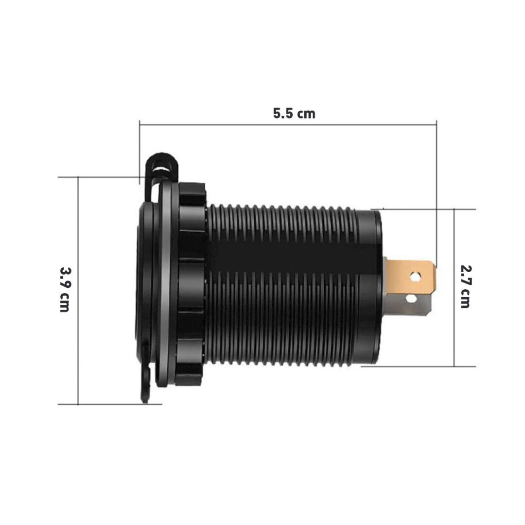 KNMASTER Knmaster Evrensel Marin Tipi Ledli Çift Usb ve Çift Hızlı Şarjlı Soket