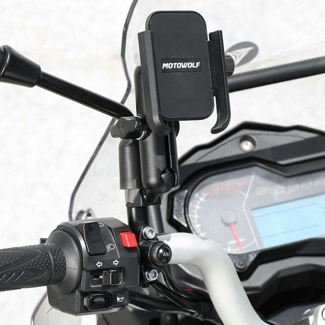 Motowolf Usb Şarj Soketli Ayna Bağlantılı Motosiklet Bisiklet Telefon Tutucu Ayarlanabilir