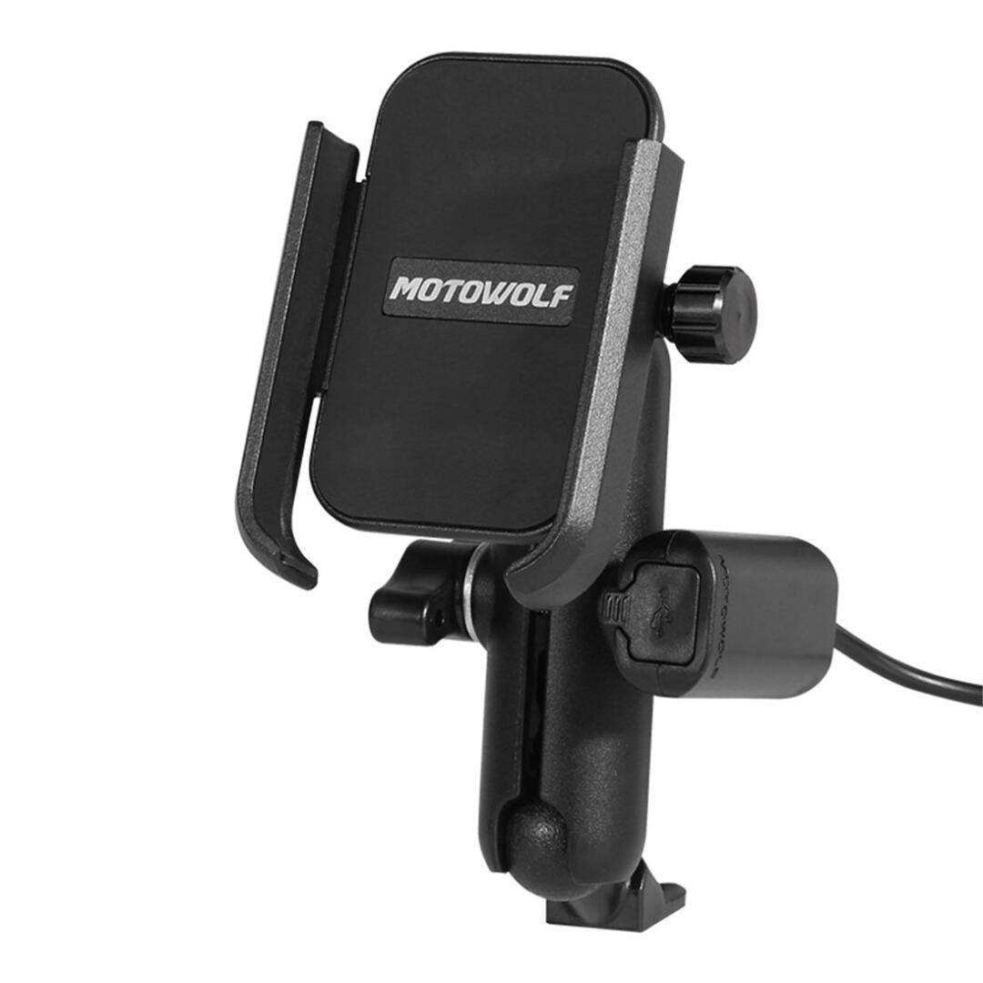 Motowolf Usb Şarj Soketli Ayna Bağlantılı Motosiklet Bisiklet Telefon Tutucu Ayarlanabilir