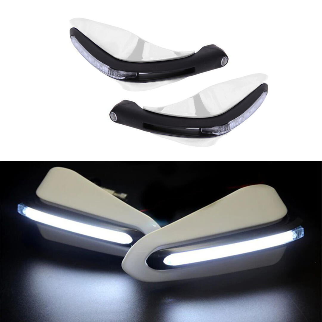 KNMASTER Knmaster Evrensel Motosiklet Led Sinyalli Elcik Koruma Beyaz