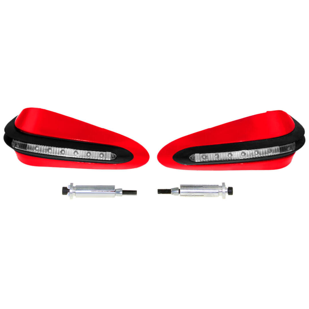 KNMASTER Knmaster Evrensel Motosiklet Led Sinyalli Elcik Koruma Kırmızı