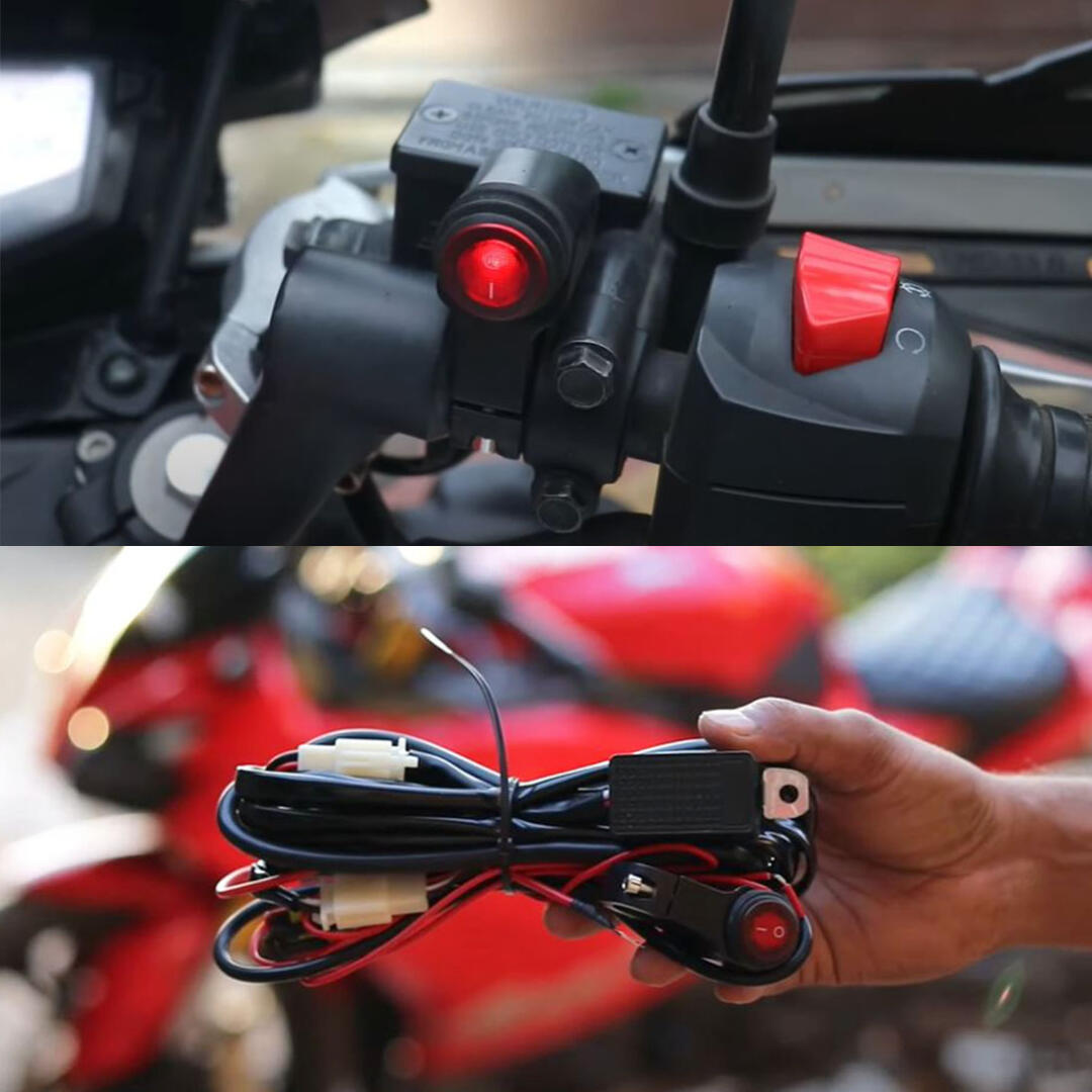 KNMASTER Knmaster Motosiklet Led Sis Farı 3 Modlu Sigortalı Aç Kapa Butonlu Çakar Devresi