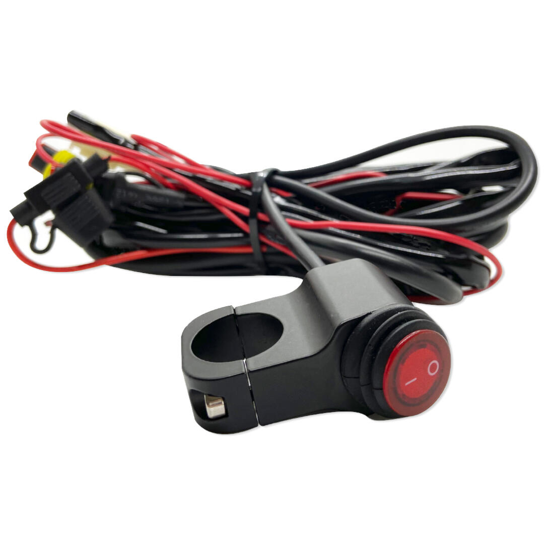 KNMASTER Knmaster Motosiklet Led Sis Farı 3 Modlu Sigortalı Aç Kapa Butonlu Çakar Devresi