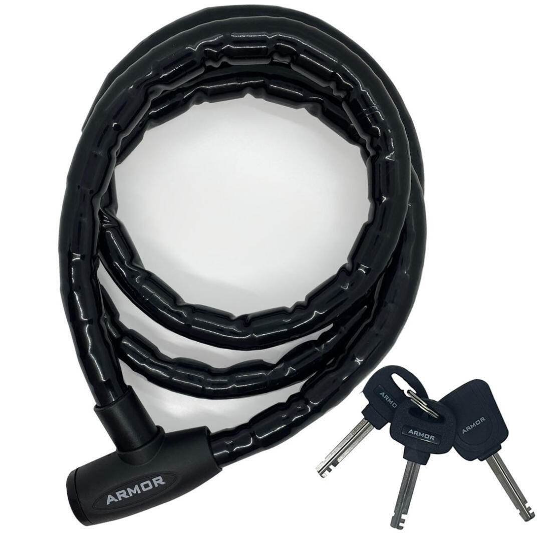 Armor 740 MV 2M Halat Motosiklet Bisiklet Kilidi Siyah