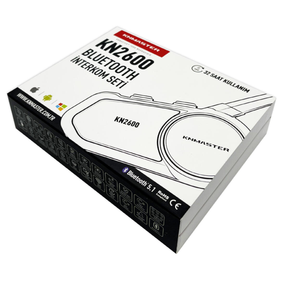 KNMASTER Knmaster KN2600 Motosiklet Kask İnterkom Bluetooth Intercom Kulaklık Seti