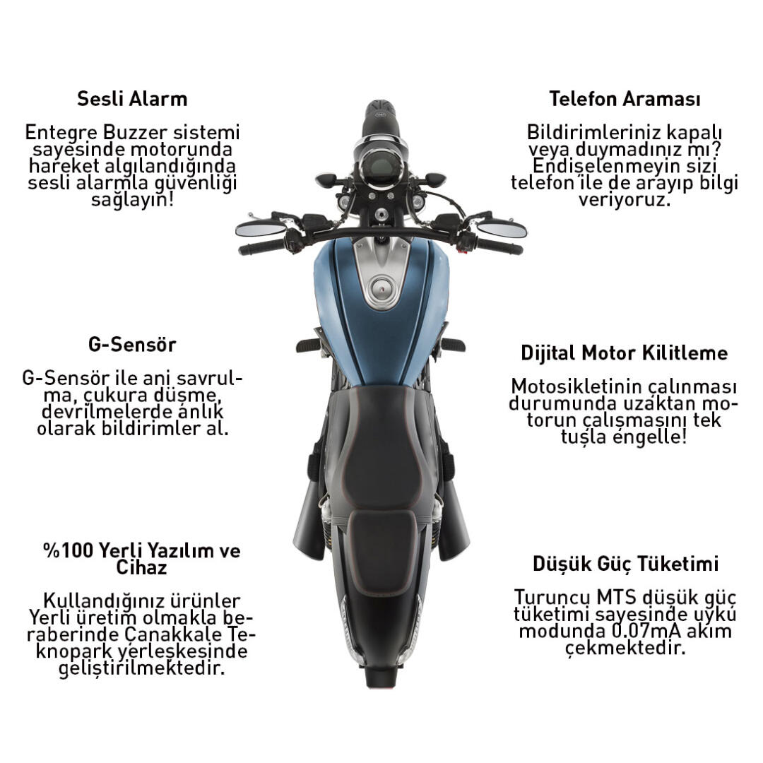 Envepo Turuncu Turuncu Motosiklet Takip Sistemi 12 Aylık + Buzzer (Sesli Alarm)