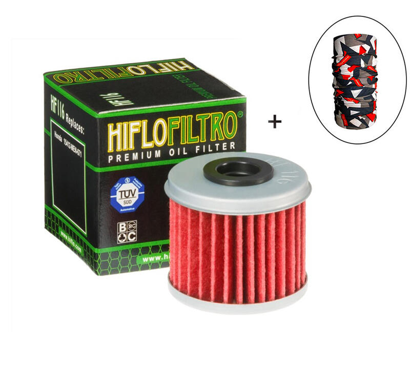 Hiflo Filtro HİFLO HF 116 YAĞ FİLTRESİ + Knmaster Bandana Hediyeli (STOK SORARAK ALINIZ)