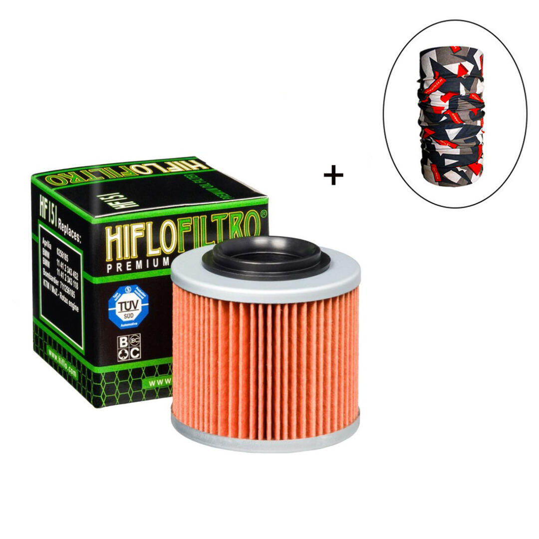 Hiflo Filtro HİFLO HF 151 YAĞ FİLTRESİ + Knmaster Bandana Hediyeli (STOK SORARAK ALINIZ)
