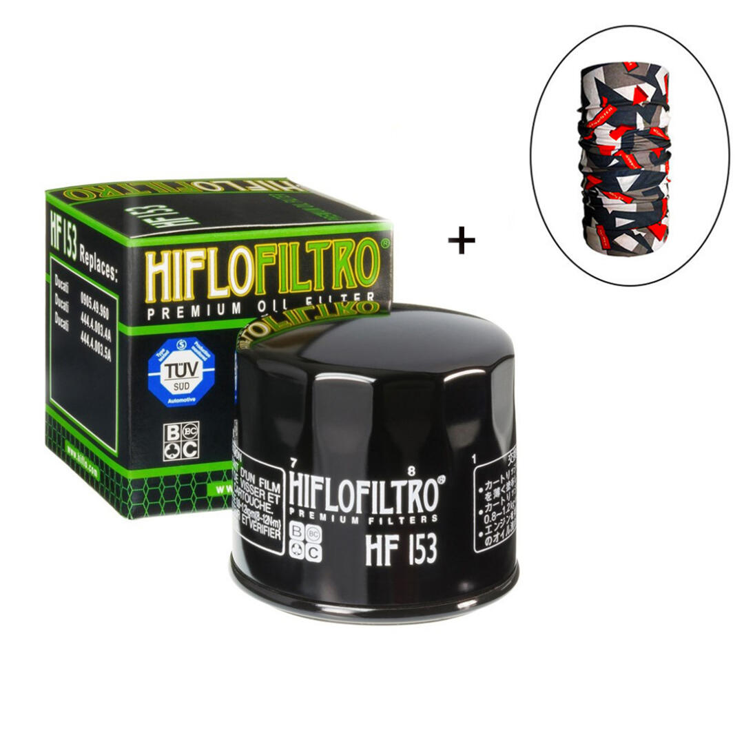 Hiflo Filtro HİFLO HF 153 YAĞ FİLTRESİ + Knmaster Bandana Hediyeli (STOK SORARAK ALINIZ)