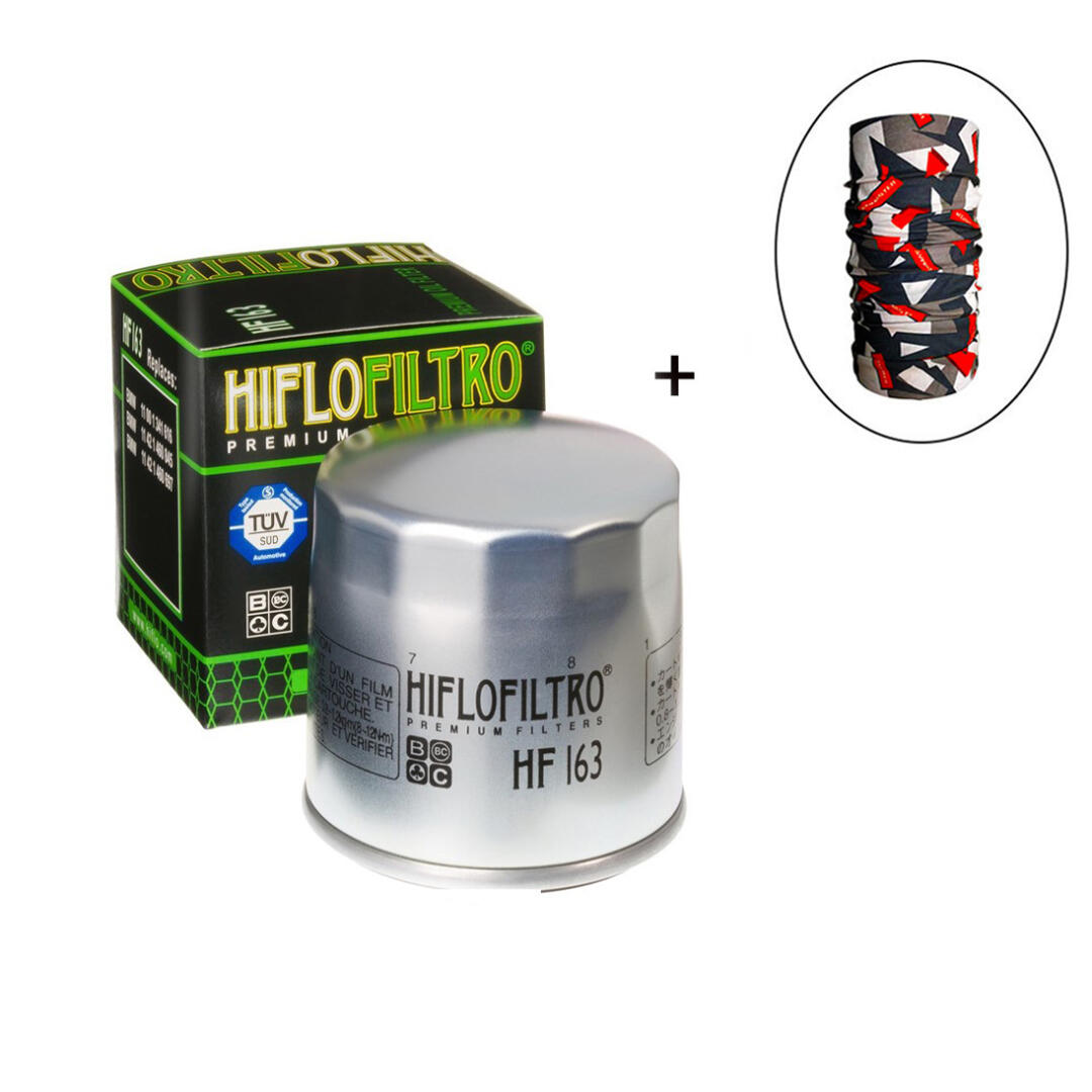 Hiflo Filtro HİFLO HF 163 YAĞ FİLTRESİ + Knmaster Bandana Hediyeli (STOK SORARAK ALINIZ)