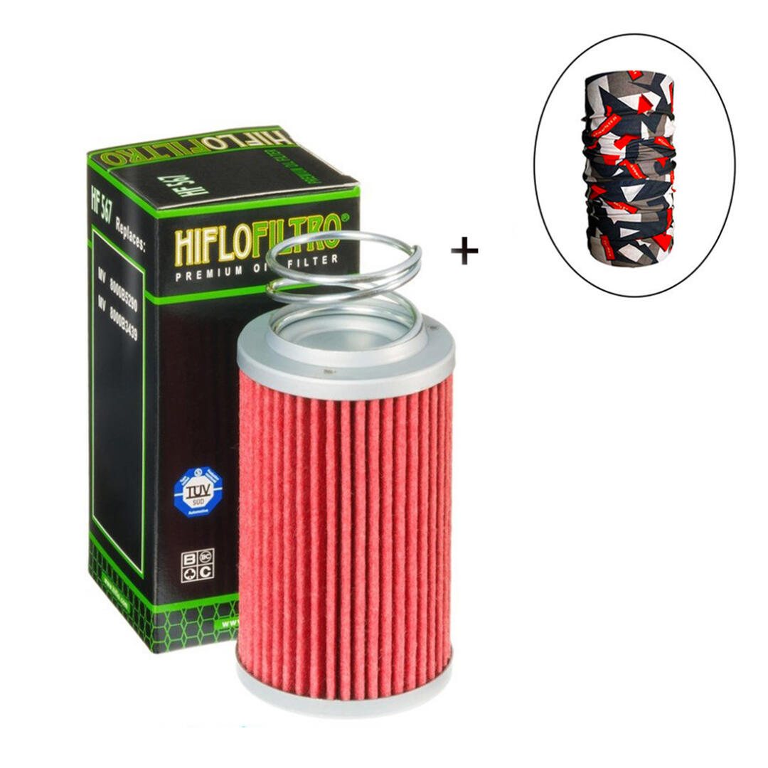 Hiflo Filtro HİFLO HF 567 YAĞ FİLTRESİ + Knmaster Bandana Hediyeli (STOK SORARAK ALINIZ)