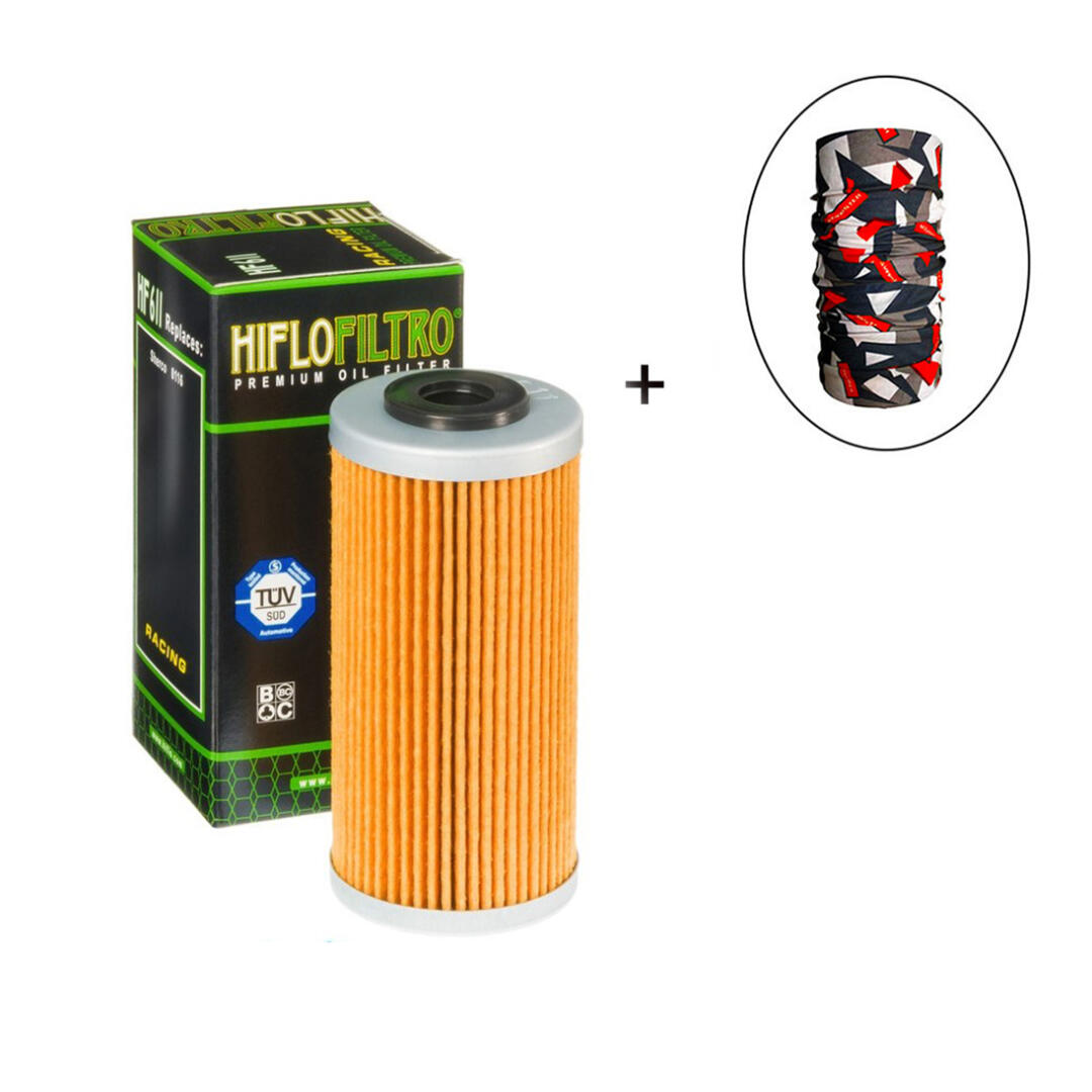 Hiflo Filtro HİFLO HF 611 YAĞ FİLTRESİ + Knmaster Bandana Hediyeli (STOK SORARAK ALINIZ)