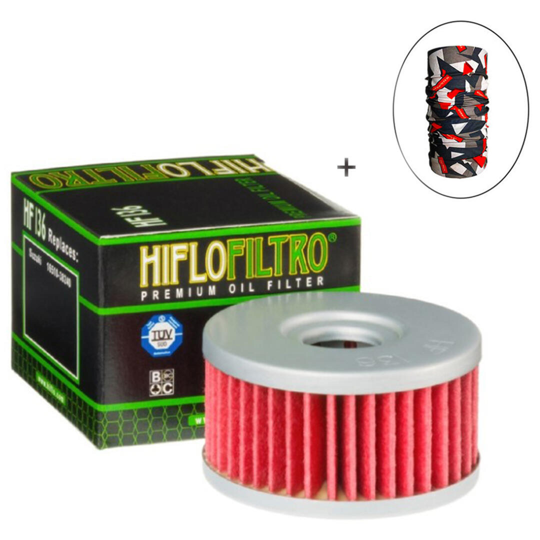 Hiflo Filtro HİFLO HF 136 YAĞ FİLTRESİ + Knmaster Bandana Hediyeli (STOK SORARAK ALINIZ)