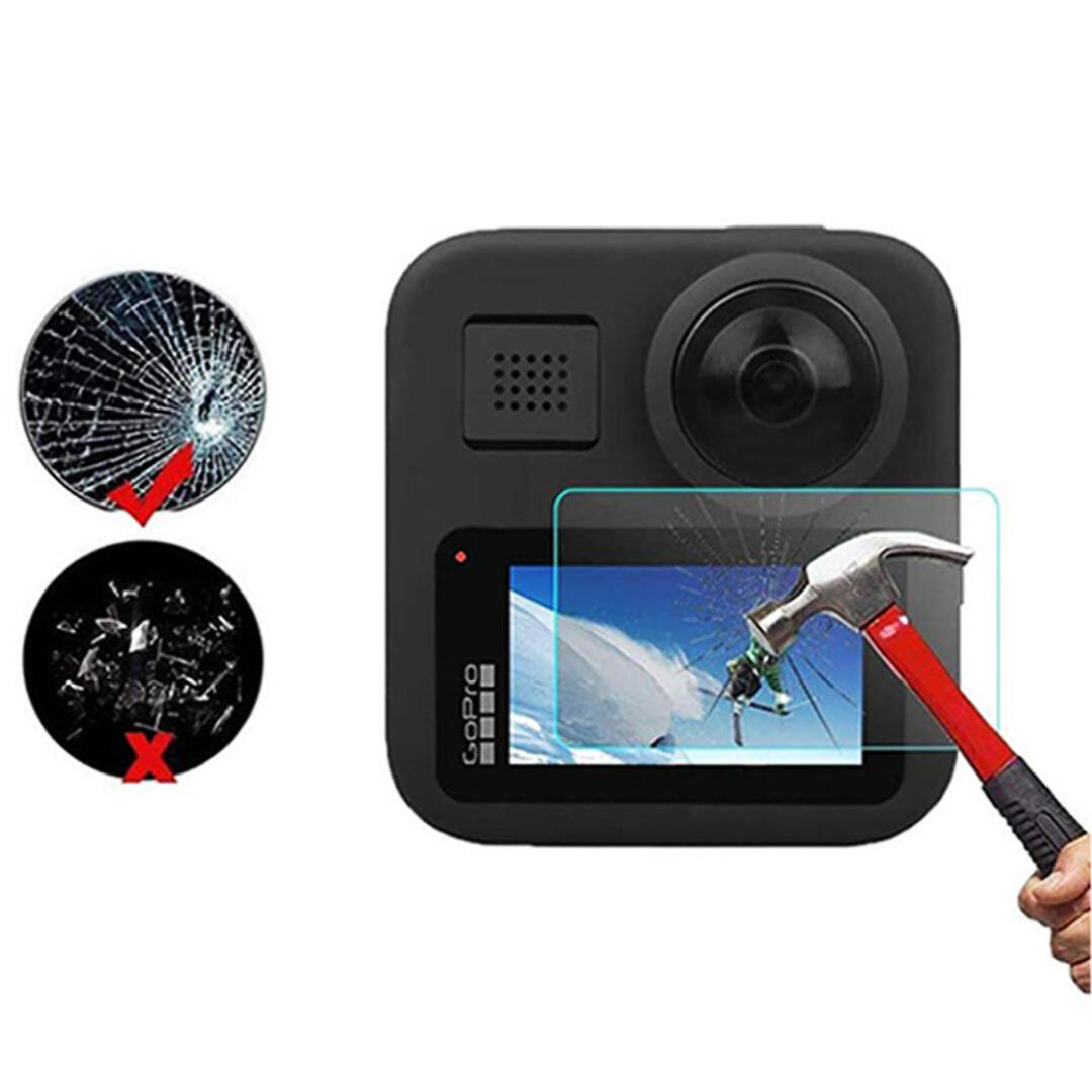 KNMASTER GoPro Max 360 Action Uyumlu Temperli Cam Ekran Koruyucu Film