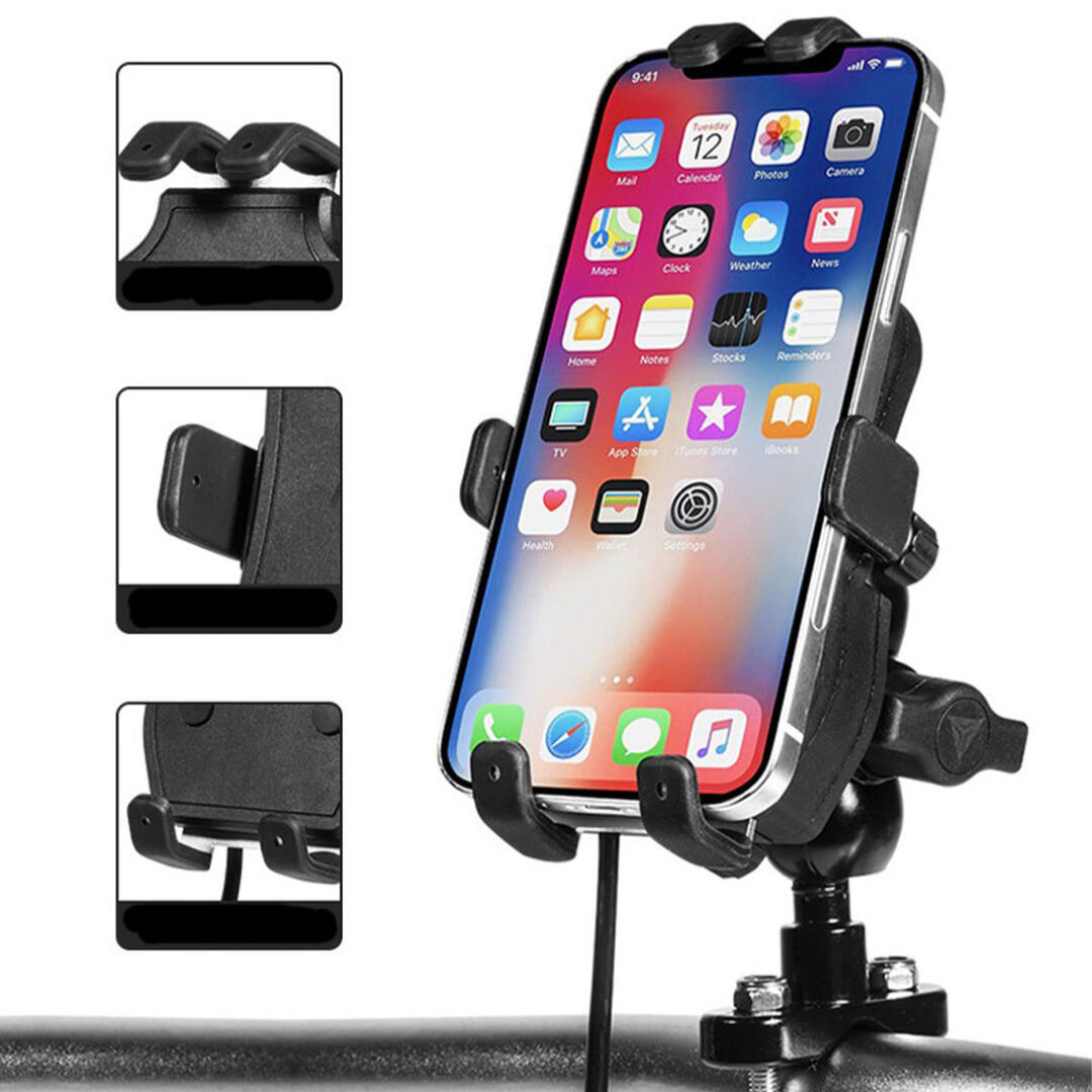 Motowolf Motowolf USB Şarj Soketli Ayna ve Gidon Bağlantılı Telefon Tutucu