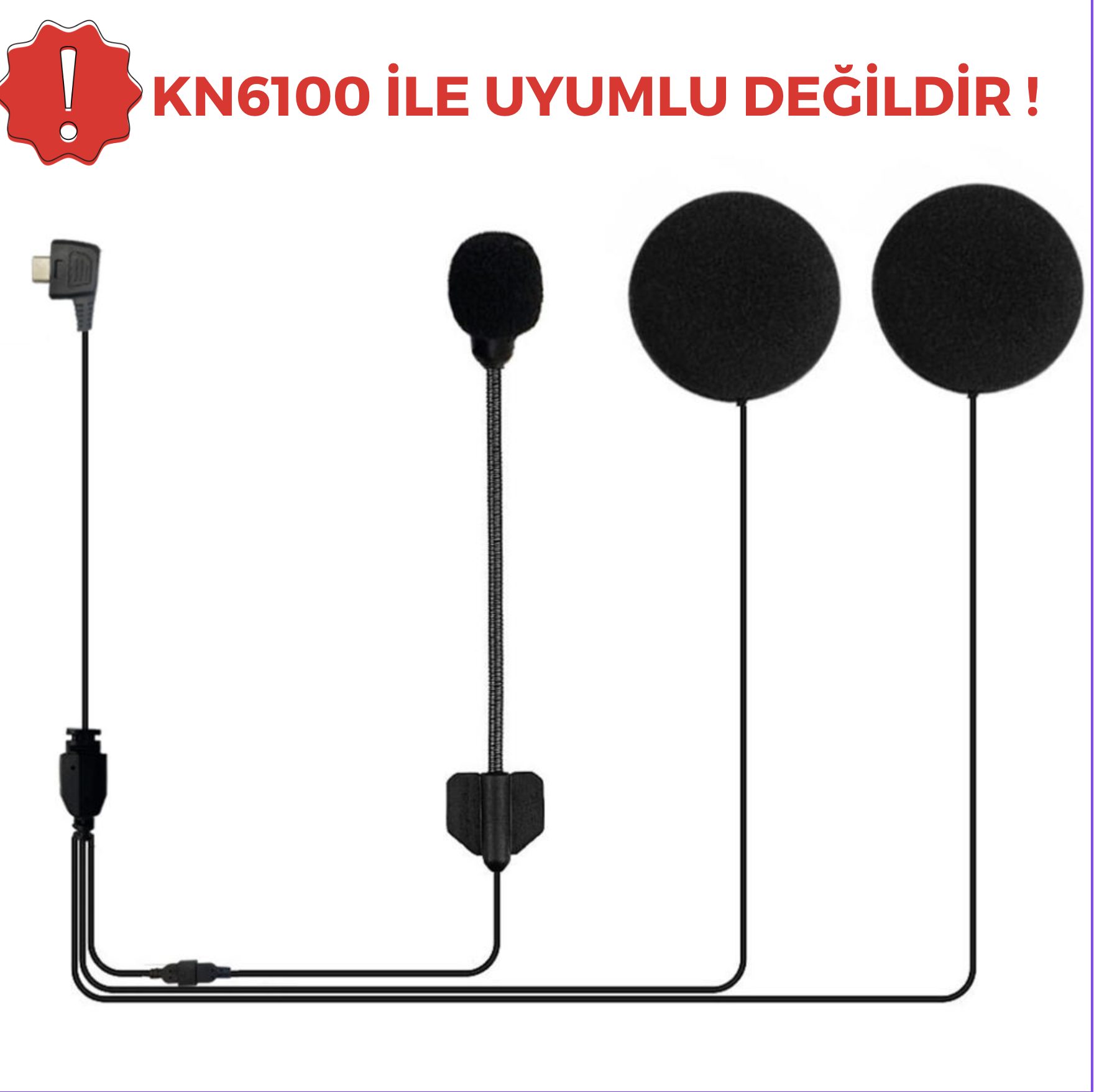 KNMASTER Knmaster KN6000 Açık Kask Kulaklık Mikrofon Seti