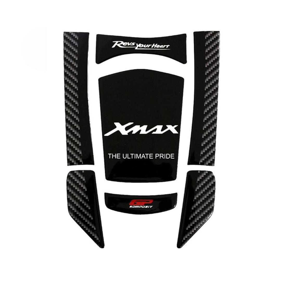 GP Kompozit GP Kompozit Yamaha XMAX 2018-2022 Uyumlu Tank Pad Seti Siyah-Karbon GP19330659301730