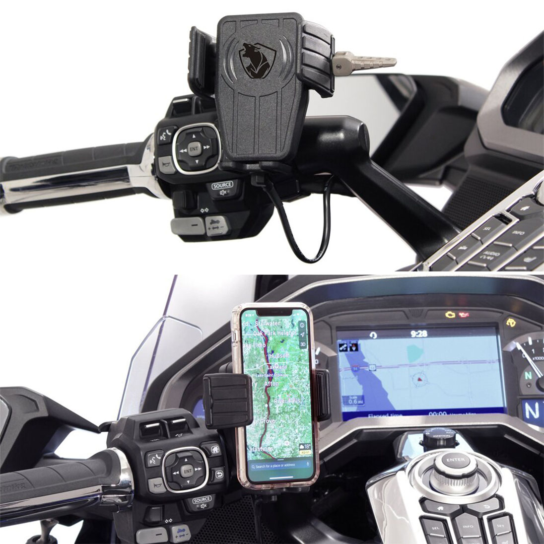 KNMASTER Knmaster GoldWing Uyumlu Wireless Şarjlı Telefon Tutucu
