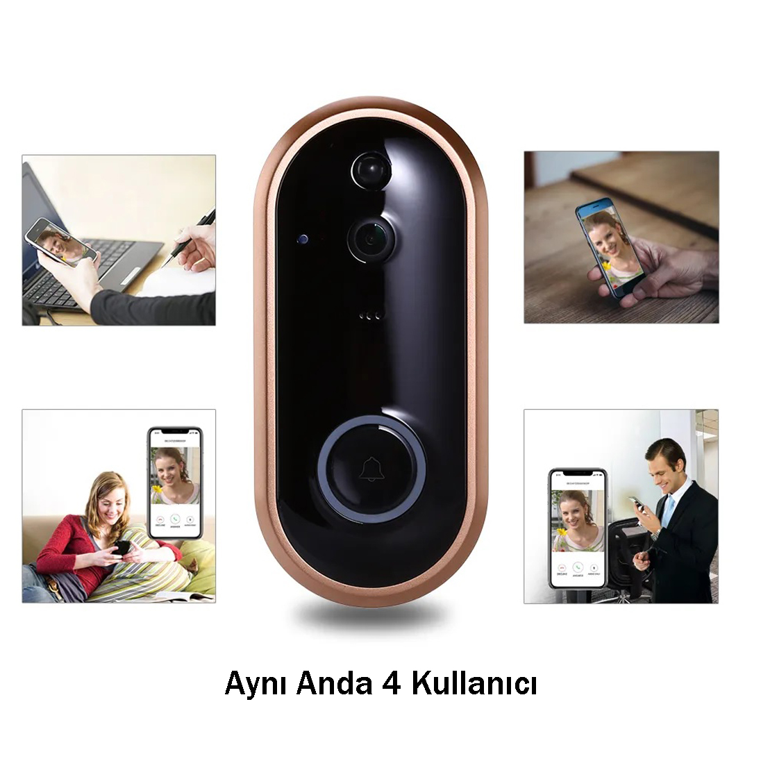 1080 P Akıllı Wifi Interkom Kablosuz Güvenlik Kapı Zili