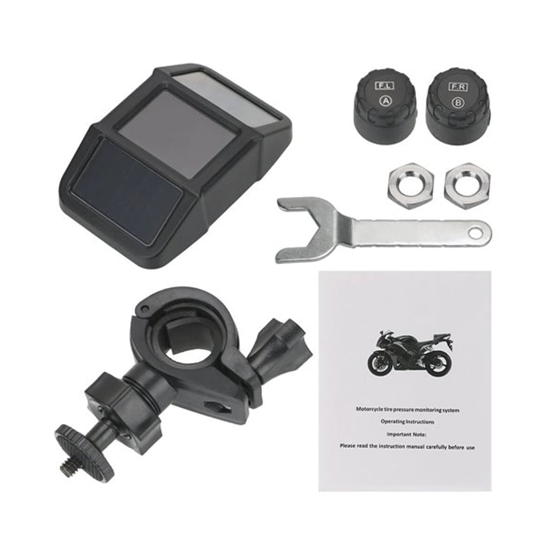 Motosiklet Tpms Güneş Enerjili Sistem Dijital Lastik Göstergesi Manometre